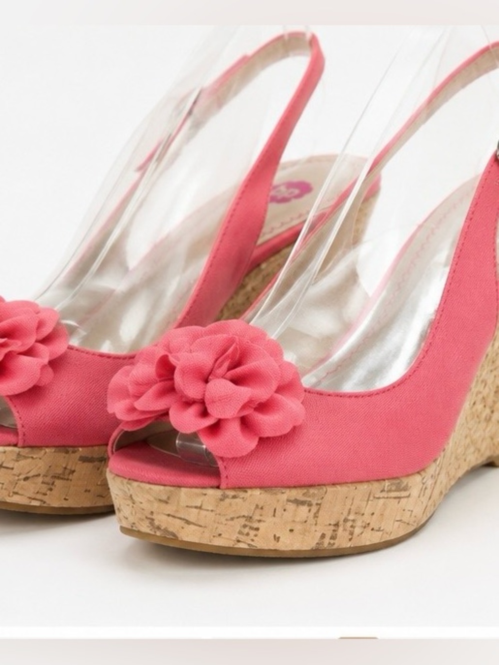 Size 9. NWT Pink Floral Peep-Toe Espadrille Wedge Sandals Nordstrom